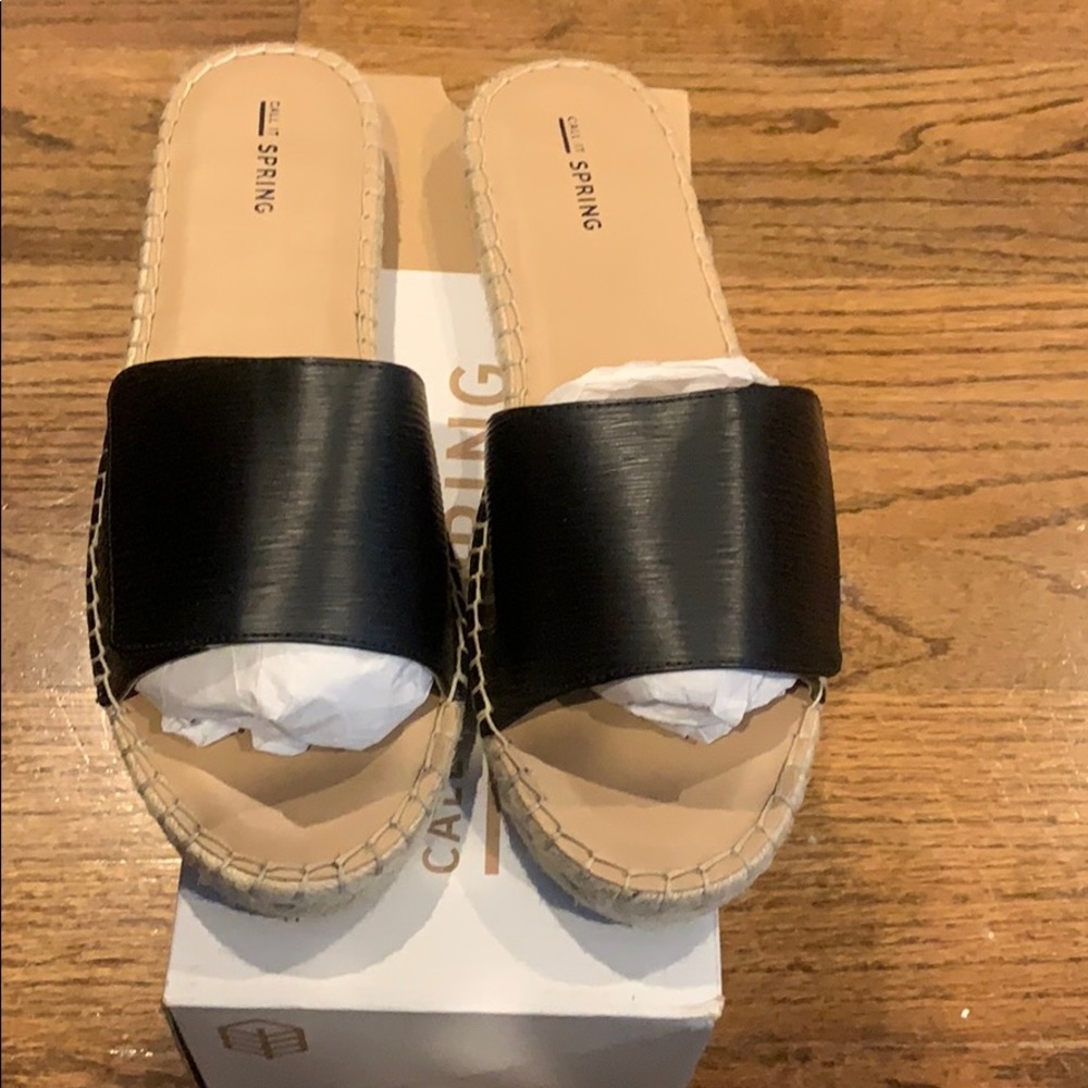NWB Call It Spring Black Slip On Espadrilles Sz 9